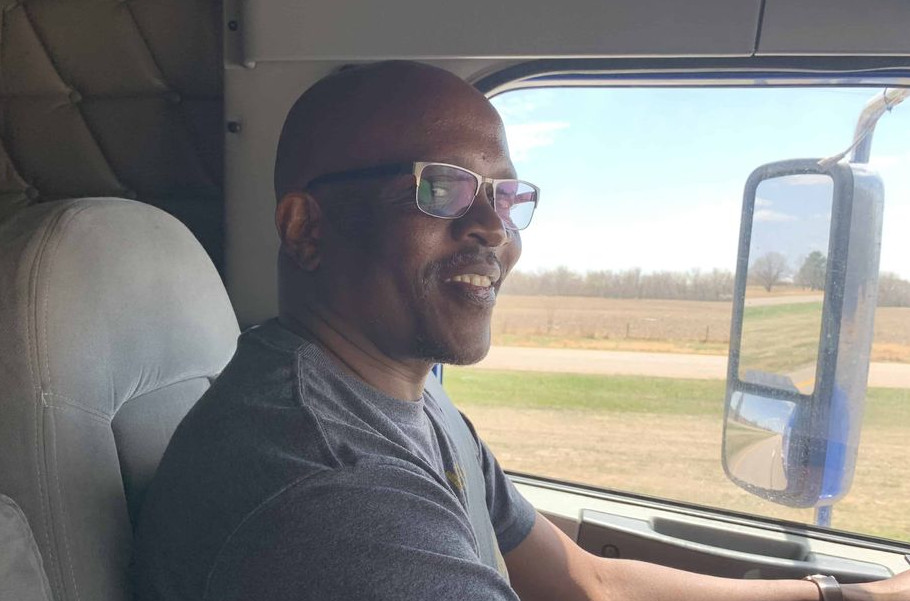 CDL testing semi-truck at Nebraska testing site